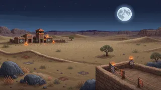 border overlook at moonlit night