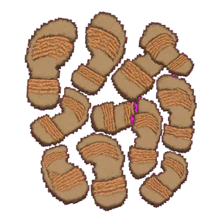 footprints, clustered arrangement