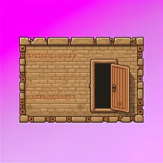 door open, intact