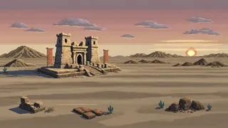 ancient landmark at daybreak