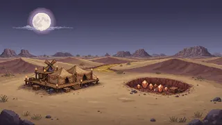 resource clearing at moonlit night