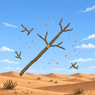 scattered twigs, sparse arrangement