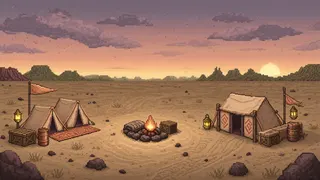 quiet camp at dusk