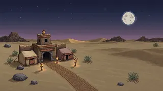 quiet camp at moonlit night