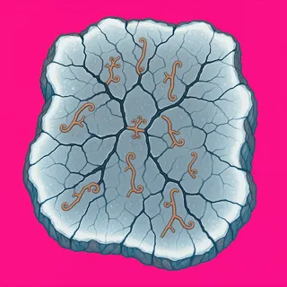 hairline ground cracks, irregular arrangement