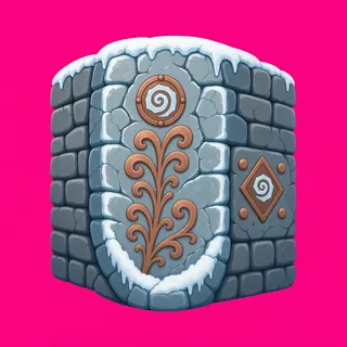 frosted stone wall section