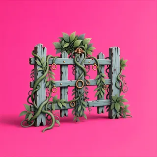 overgrown short fence