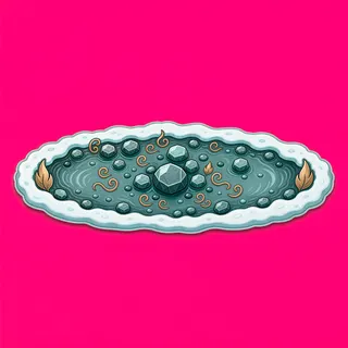 shallow puddle, elongated arrangement