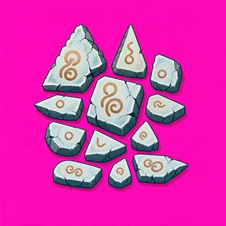 broken fragments, clustered arrangement