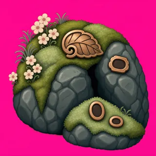 overgrown small rock