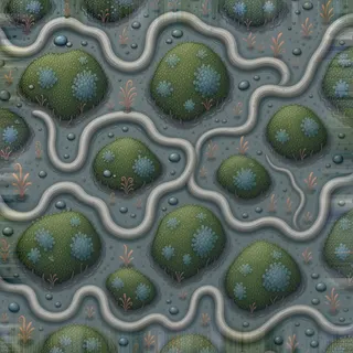 overgrown wet mud
