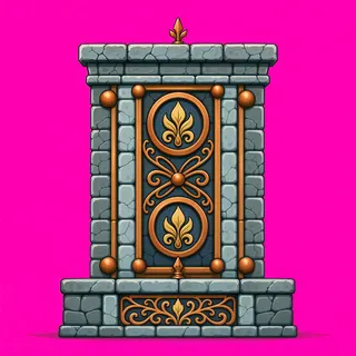 wall isolated pillar, intact