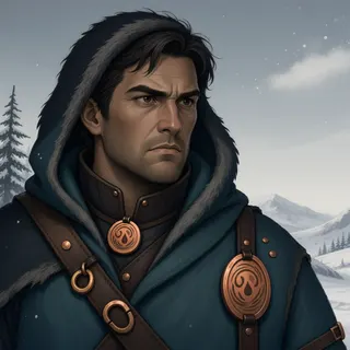 original adult merchant, determined expression