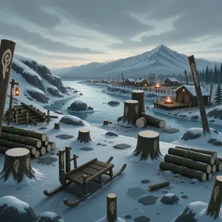 resource clearing at overcast twilight