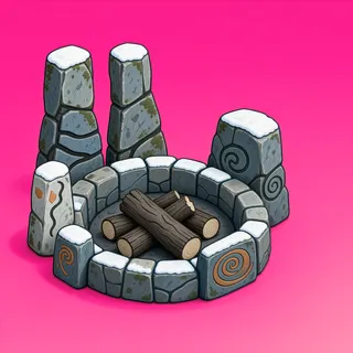 weathered campfire ring