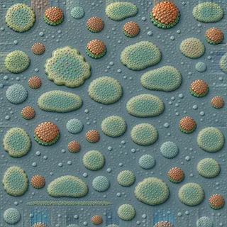 lichen-speckled bank sediment