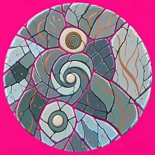 broken fragments, dense arrangement
