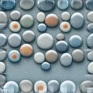 frosted river pebbles