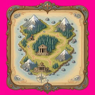 treasure map, ornate design