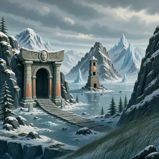 hidden shrine at stormy midday