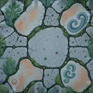 overgrown flat paving