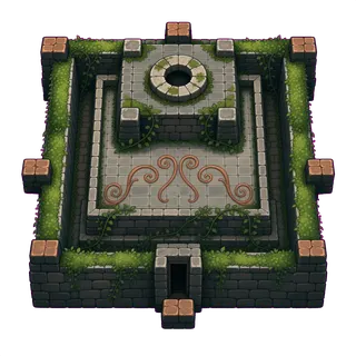 roof center, overgrown
