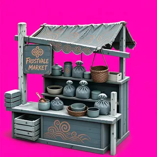 damaged market stall