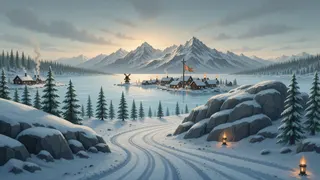 winding wilderness path at dusk