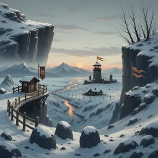 border overlook at dusk