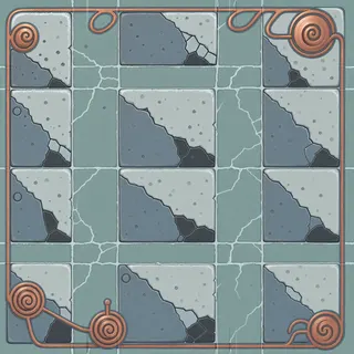 damaged dusty tiled floor