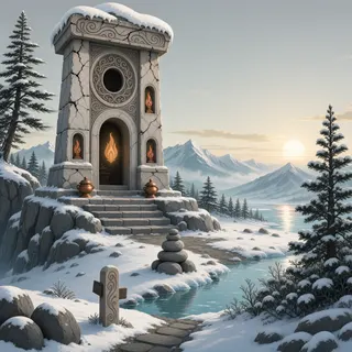 hidden shrine at daybreak