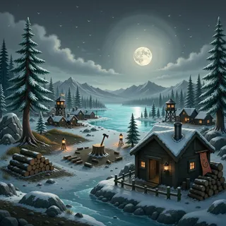 resource clearing at moonlit night