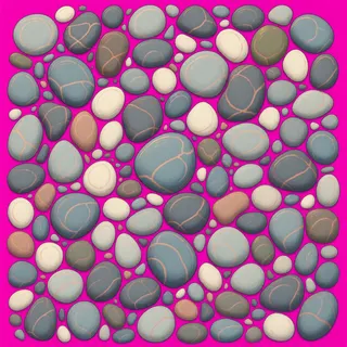 spilled pebbles, irregular arrangement