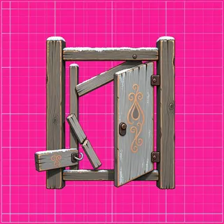 fence gate open, damaged
