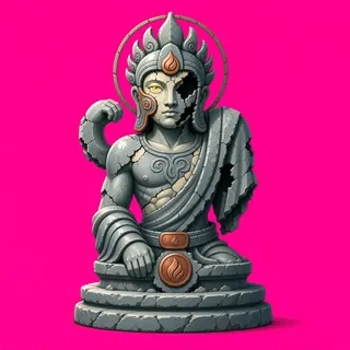 damaged statue