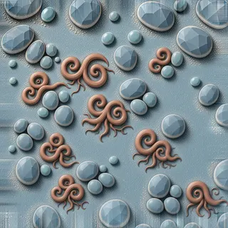 dust-covered river pebbles