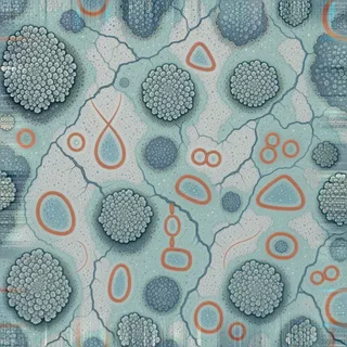 lichen-speckled earthen floor