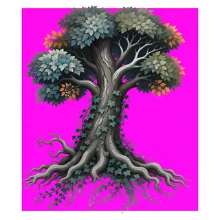 overgrown standing tree