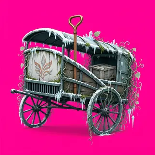 overgrown abandoned cart