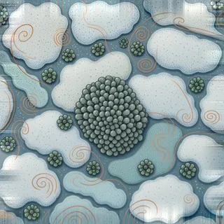 lichen-speckled powder snow
