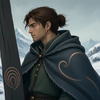 original adult merchant, calm expression