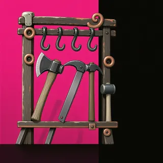 weathered tool rack