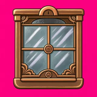 window frame, intact
