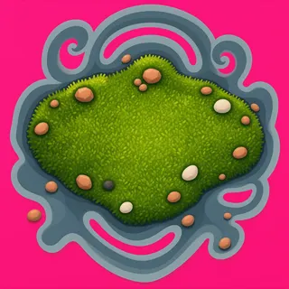 small moss patch, elongated arrangement