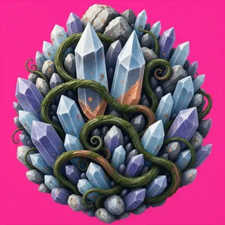 overgrown crystal cluster