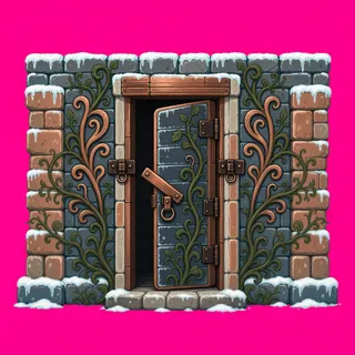 door locked, overgrown