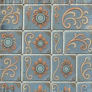 weathered dusty tiled floor