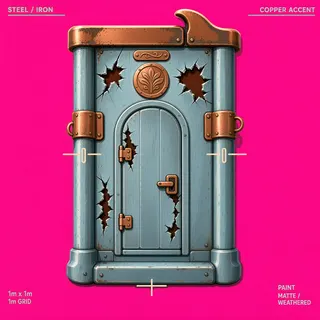 door closed, damaged