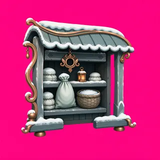 frosted market stall