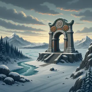 ancient landmark at daybreak